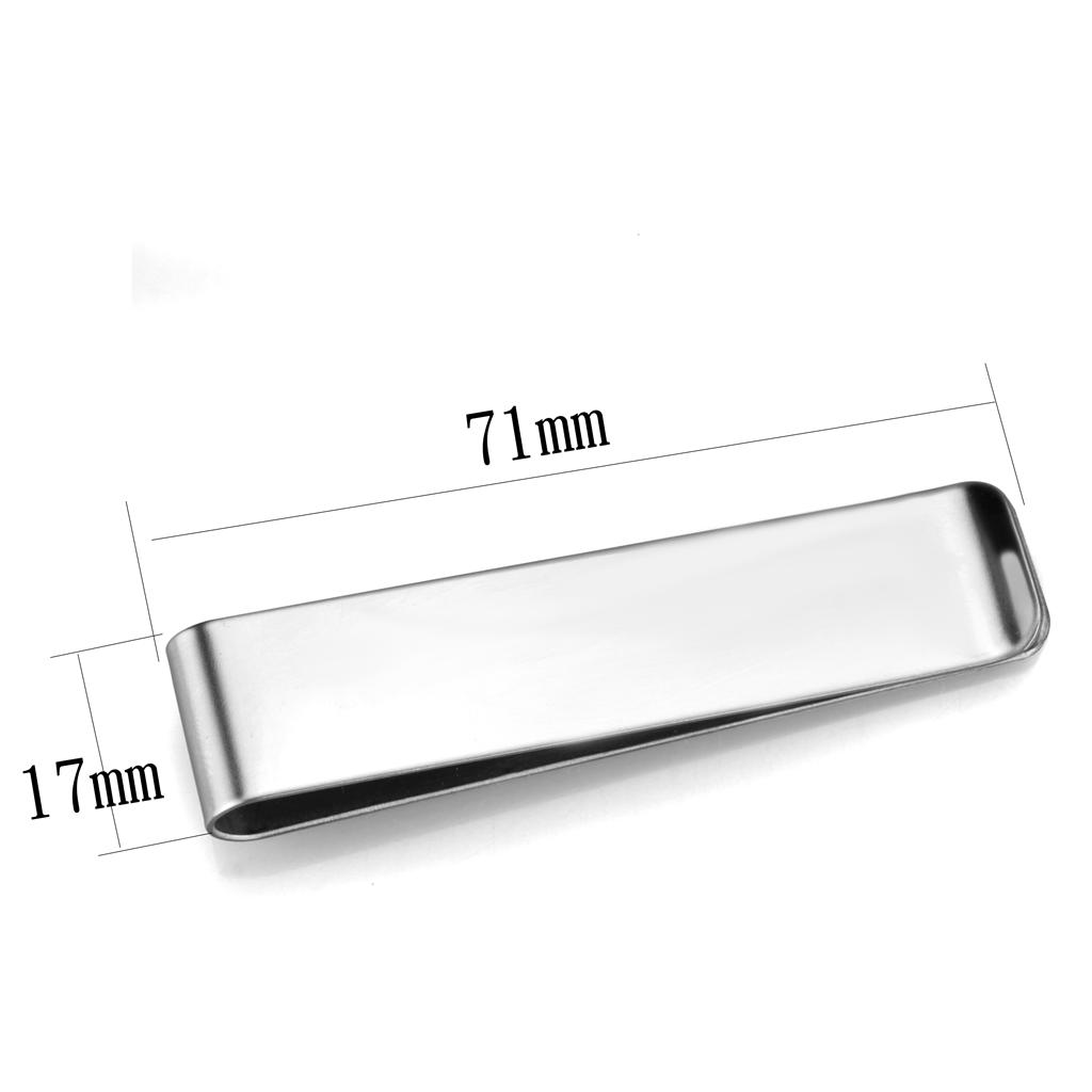 High polished (no plating) Stainless Steel Money clip with No Stone