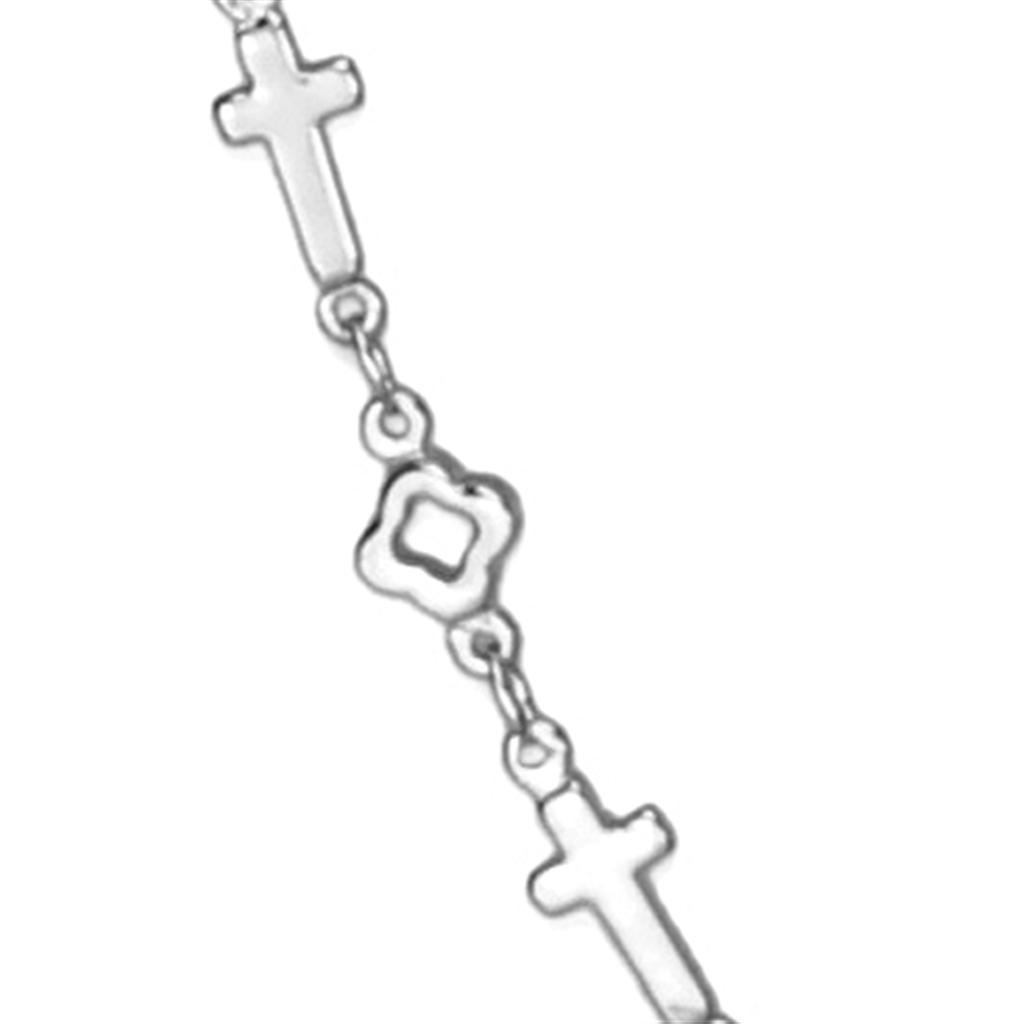 Rhodium Brass Necklace with No Stone