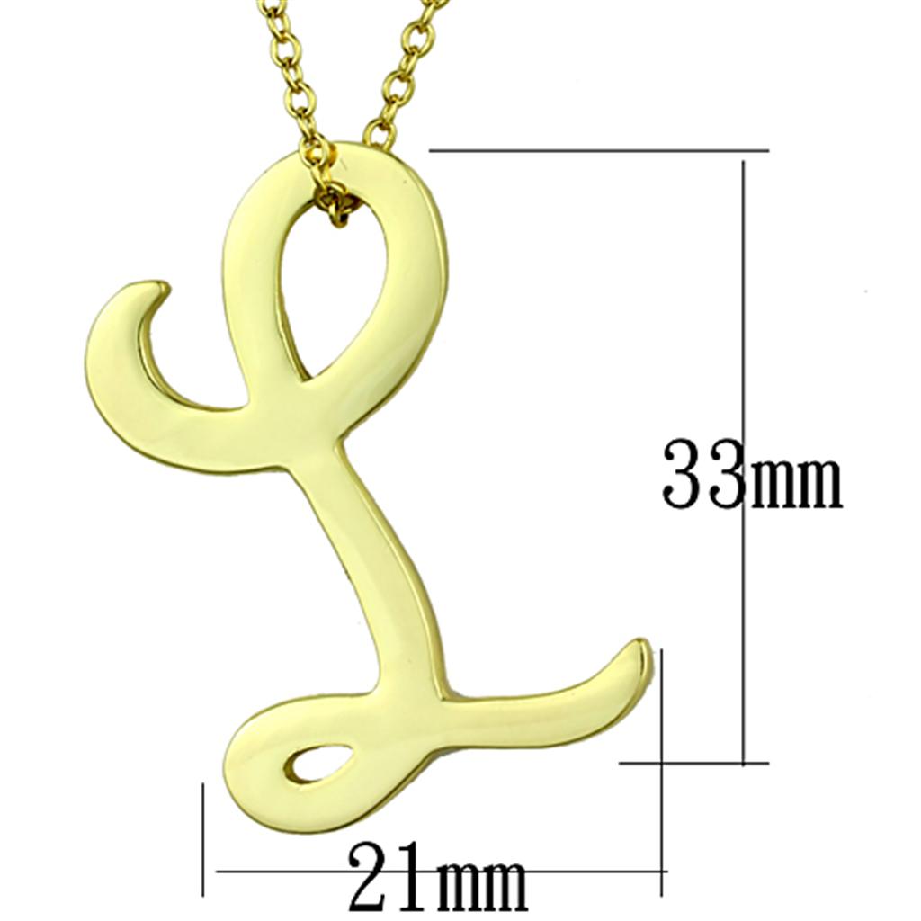 Gold Brass Chain Pendant with No Stone