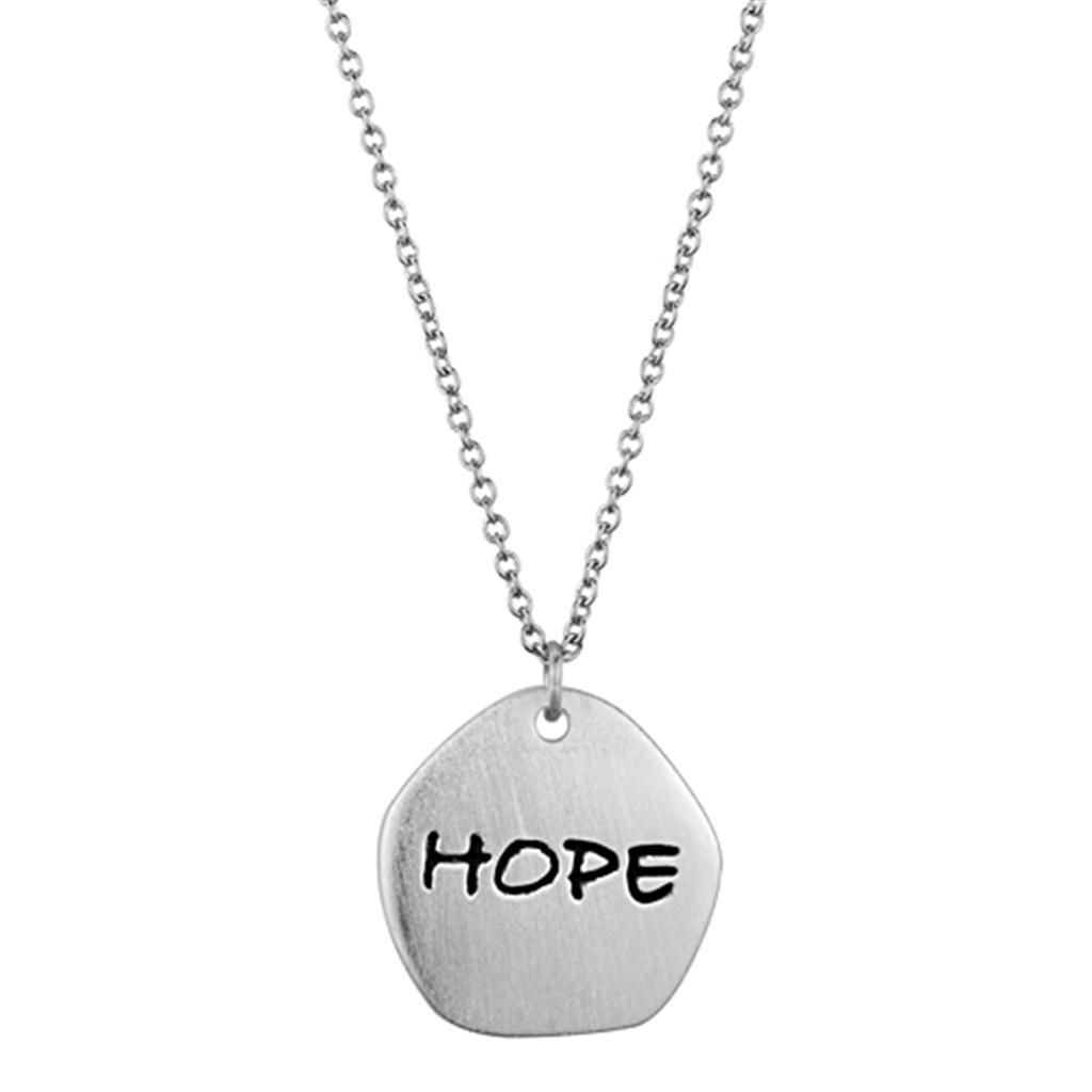 Rhodium+Brushed Brass Chain Pendant with Top Grade Crystal in Clear