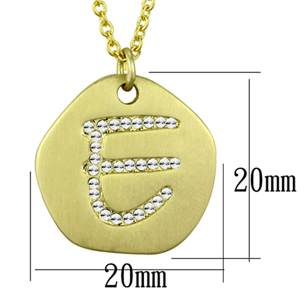 Gold Brass Chain Pendant with Top Grade Crystal in Clear