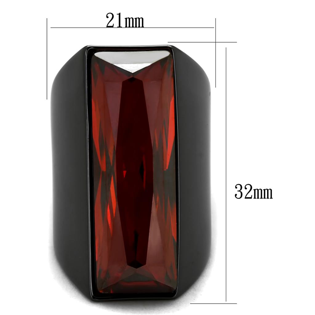 TIN Cobalt Black Brass Ring with Top Grade Crystal in Siam