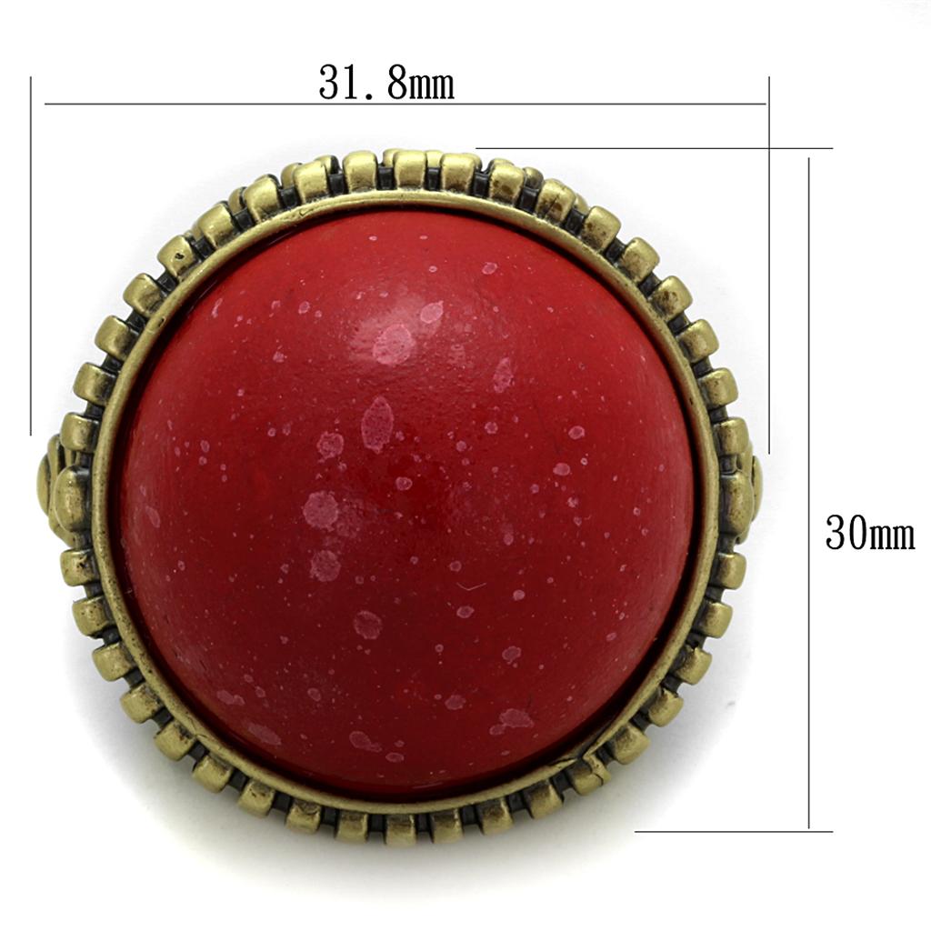Antique Copper Brass Ring with Synthetic Synthetic Stone in Siam