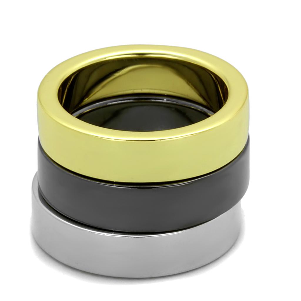Rhodium+Gold+ Ruthenium Brass Ring with No Stone