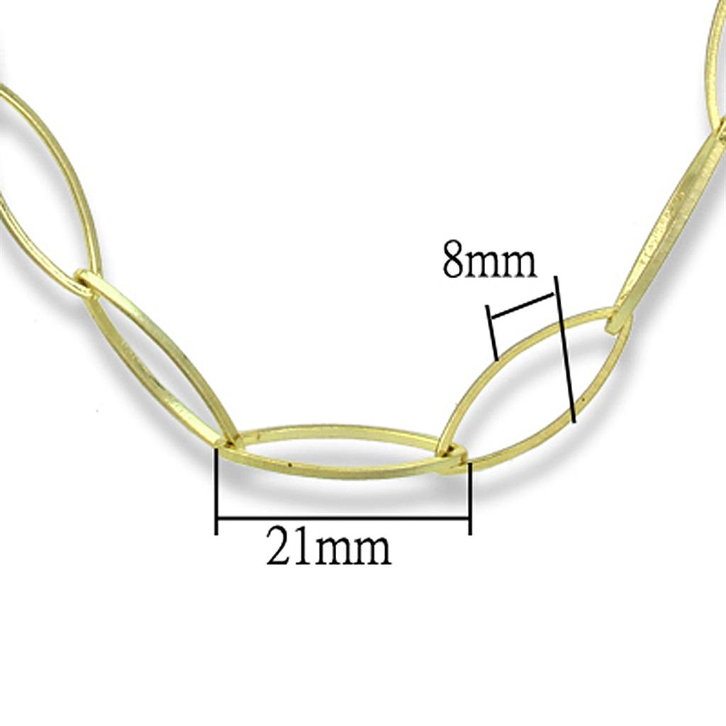 Gold & Brush Brass Necklace with No Stone