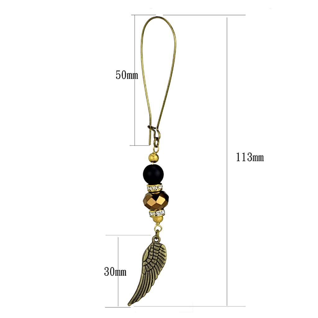 Antique Copper White Metal Earrings with Synthetic Synthetic Stone in Multi Color