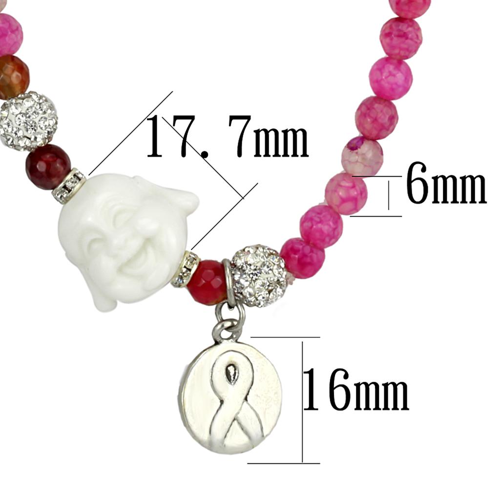 Antique Silver White Metal Necklace with Synthetic Glass Bead in Multi Color