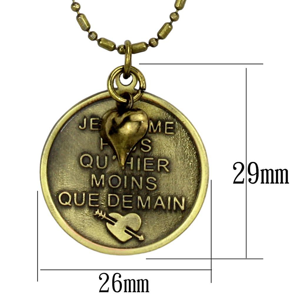 Antique Copper White Metal Chain Pendant with No Stone