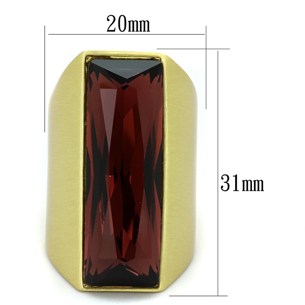 Gold & Brush Brass Ring with Top Grade Crystal in Siam