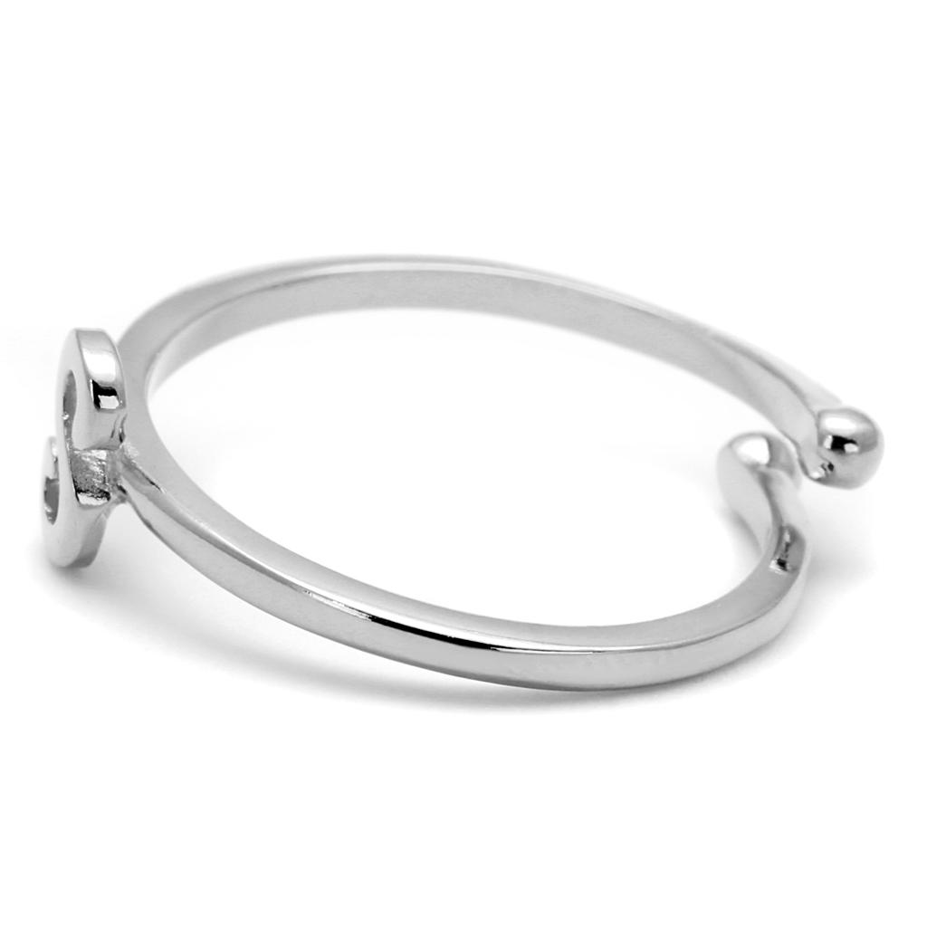 Rhodium Brass Ring with No Stone