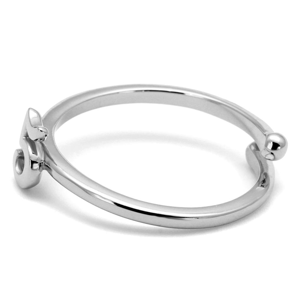 Rhodium Brass Ring with No Stone