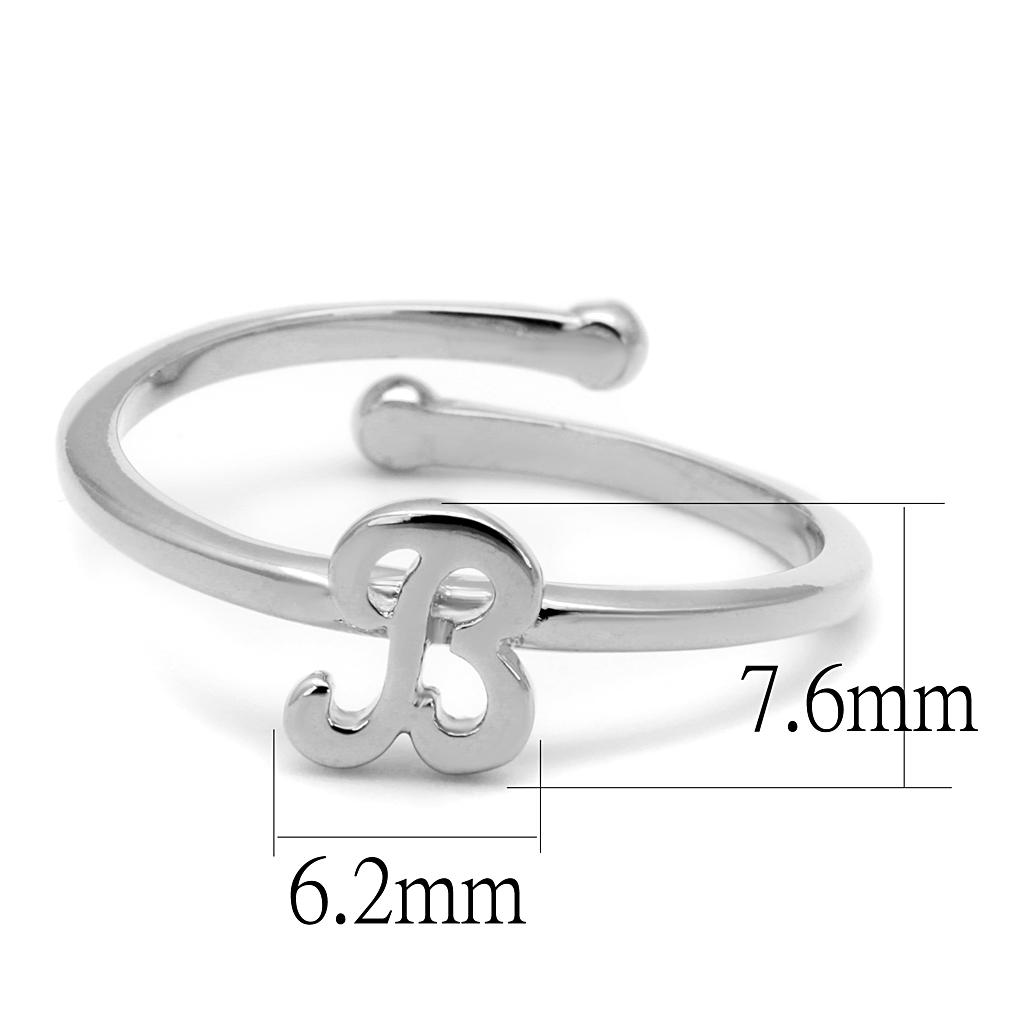 Rhodium Brass Ring with No Stone