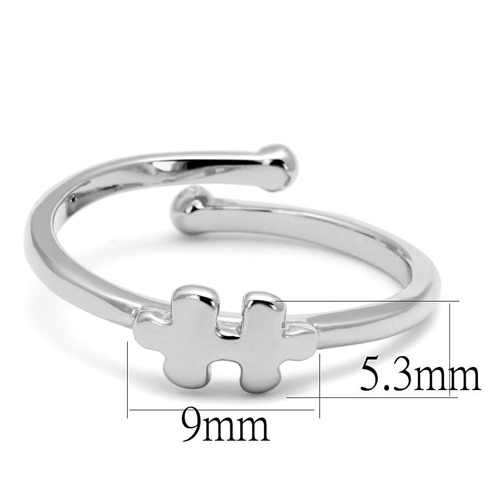 Rhodium Brass Ring with No Stone