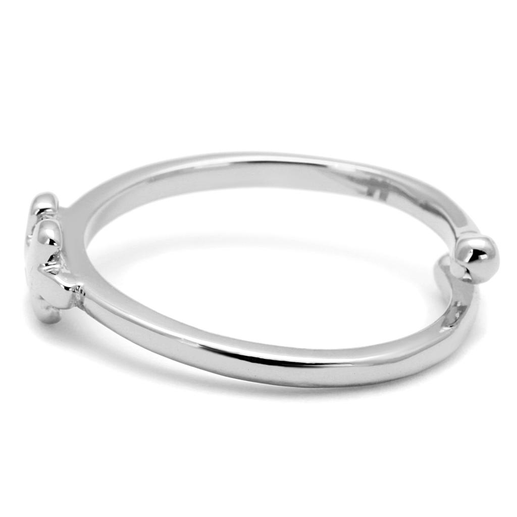 Rhodium Brass Ring with No Stone