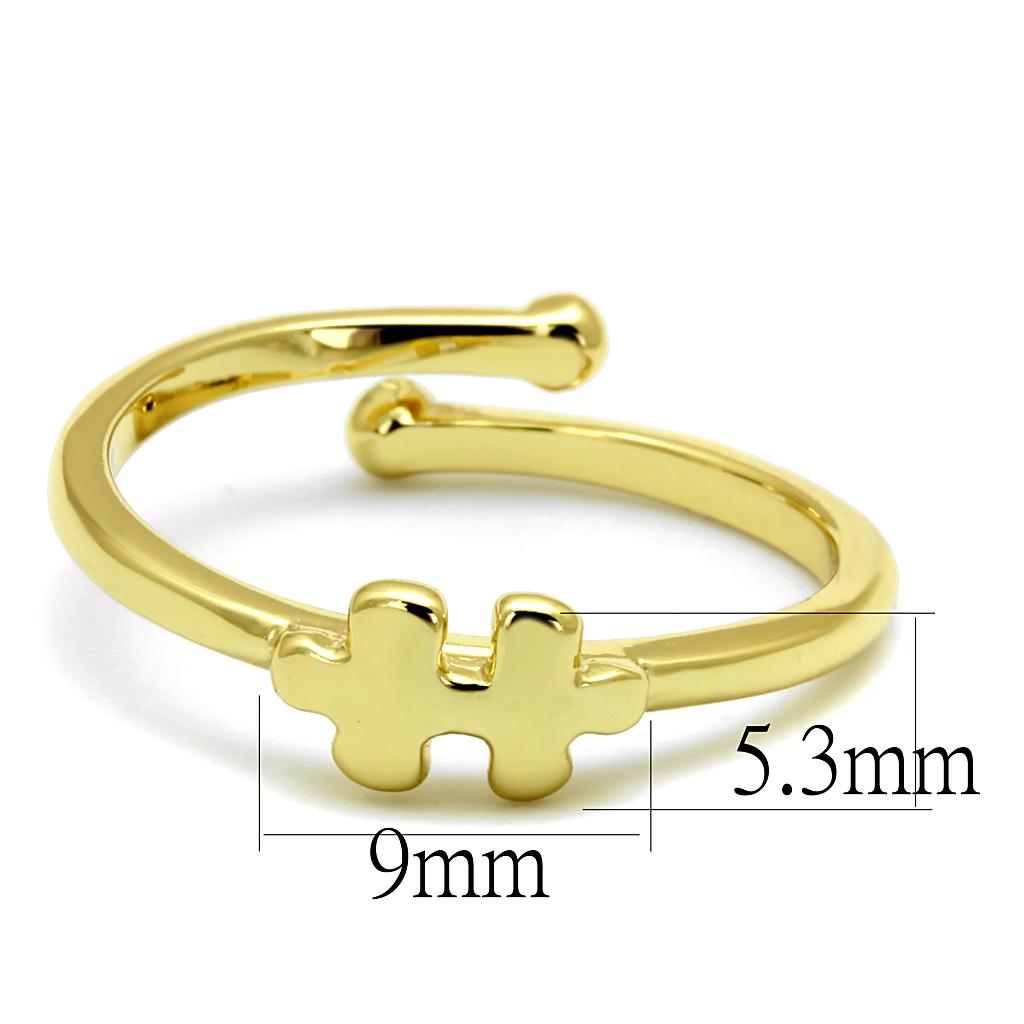 Flash Gold Brass Ring with No Stone