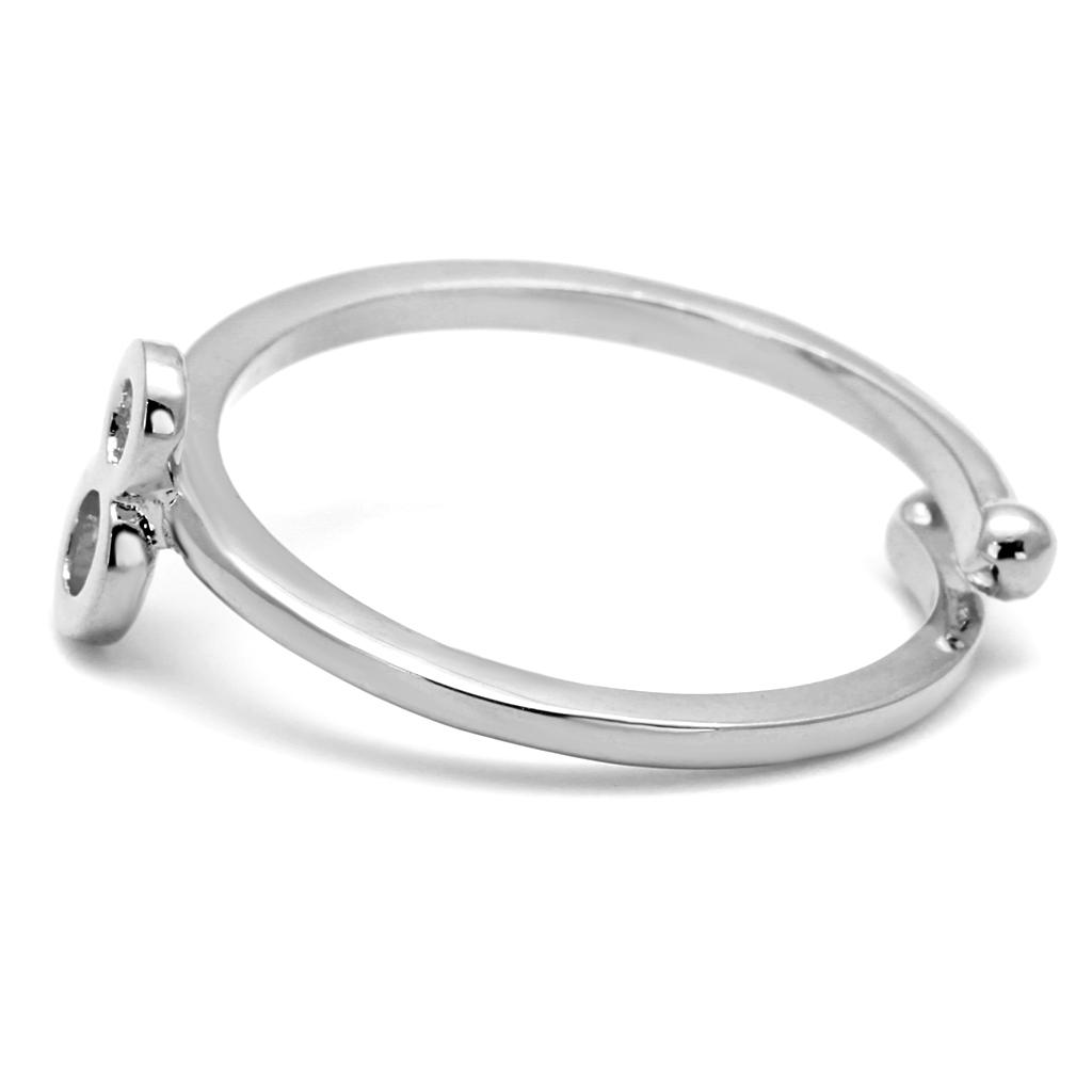 Rhodium Brass Ring with No Stone