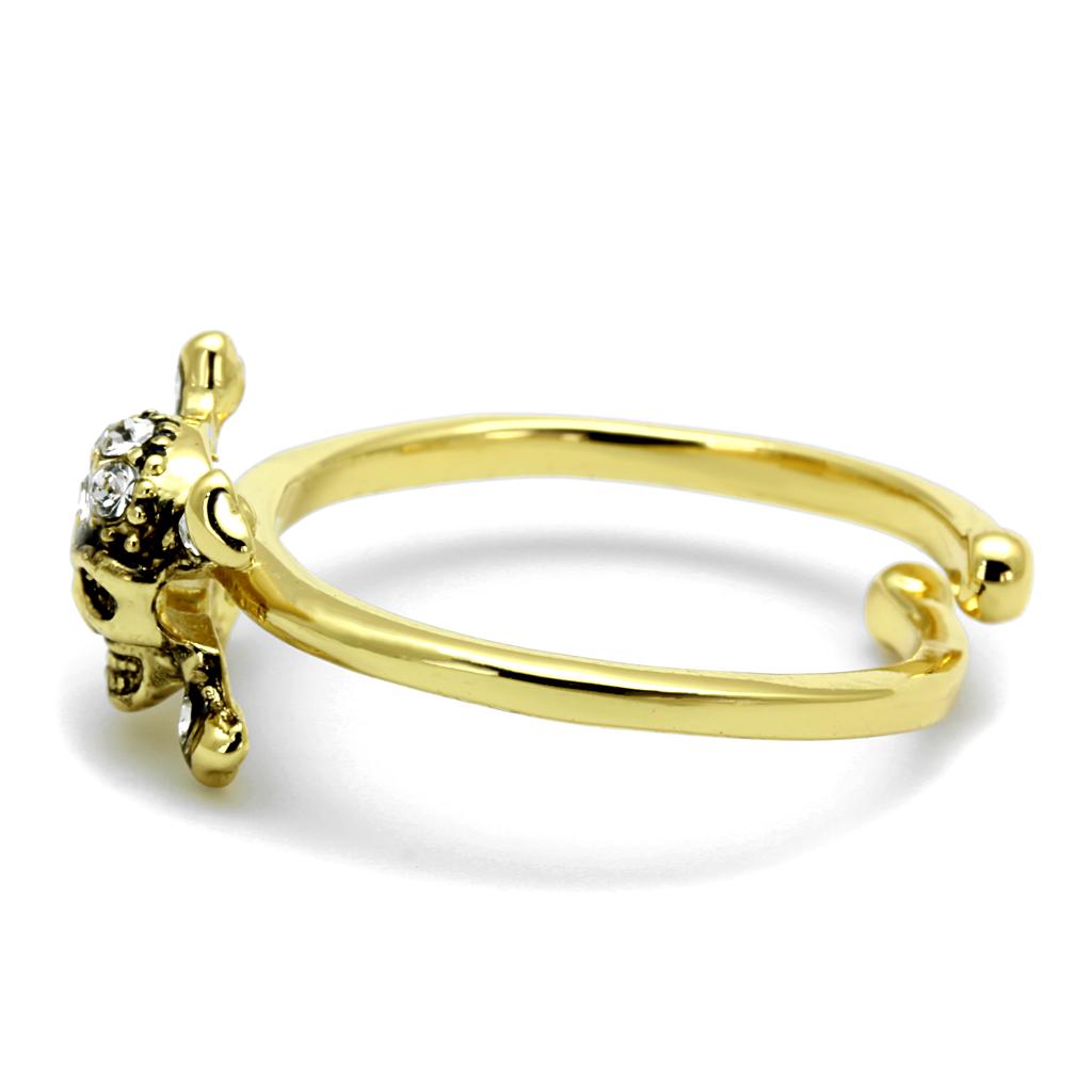 Flash Gold Brass Ring with Top Grade Crystal in Clear