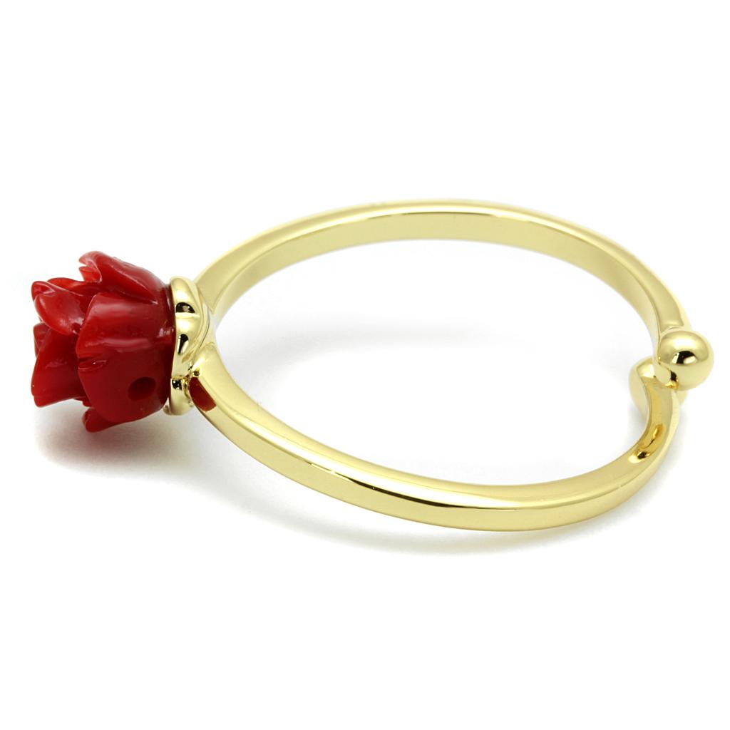 Flash Gold Brass Ring with Synthetic Synthetic Stone in Siam