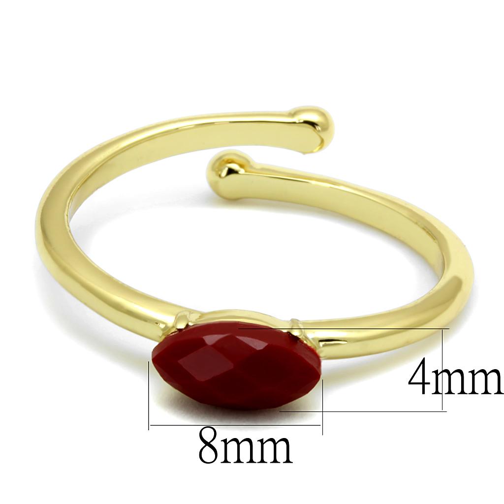 Flash Gold Brass Ring with Synthetic Synthetic Stone in Siam