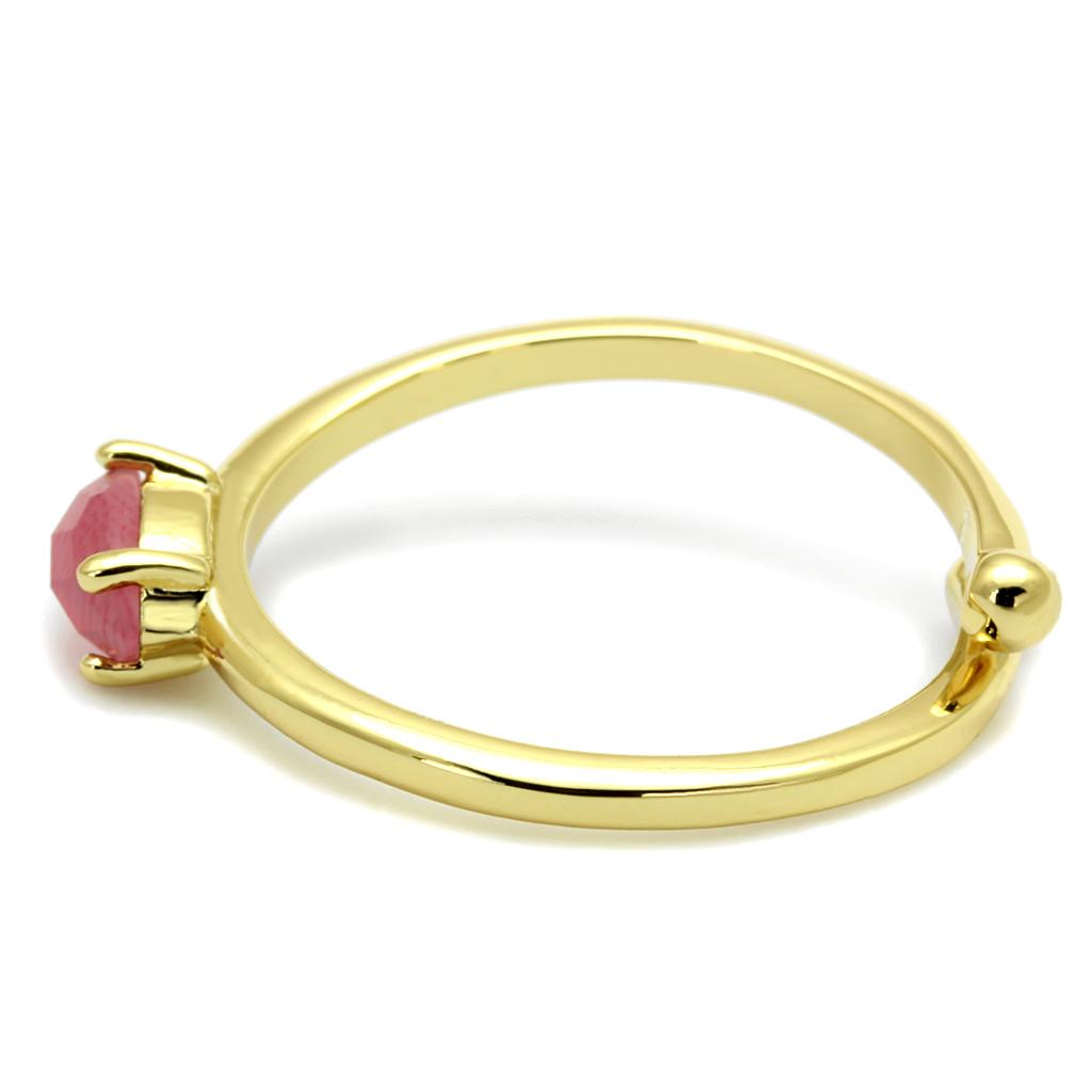 Flash Gold Brass Ring with Synthetic Cat Eye in Rose
