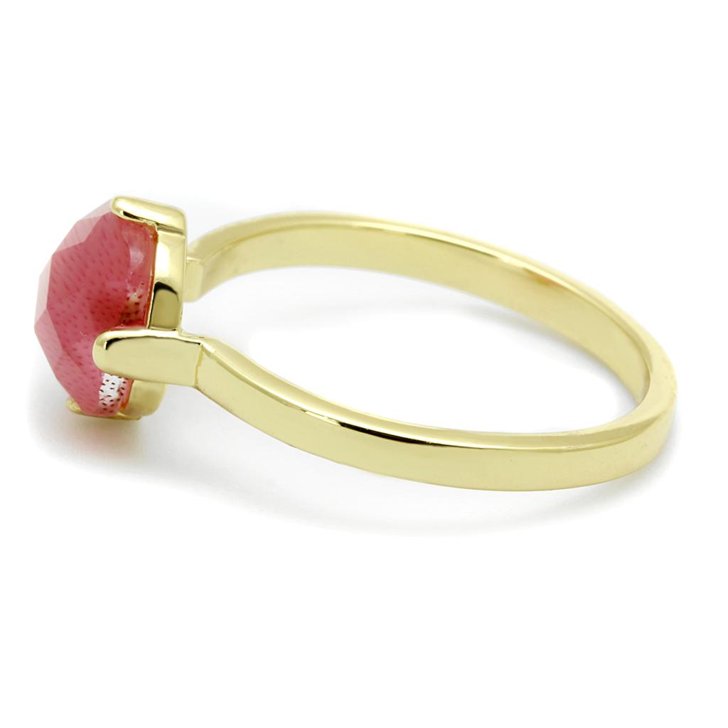 Flash Gold Brass Ring with Synthetic Cat Eye in Rose