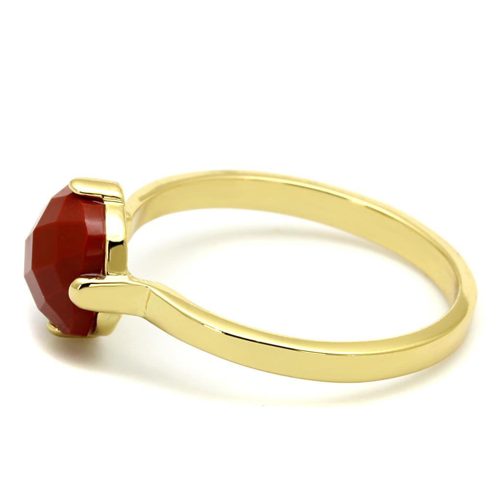 Flash Gold Brass Ring with Synthetic Synthetic Stone in Siam