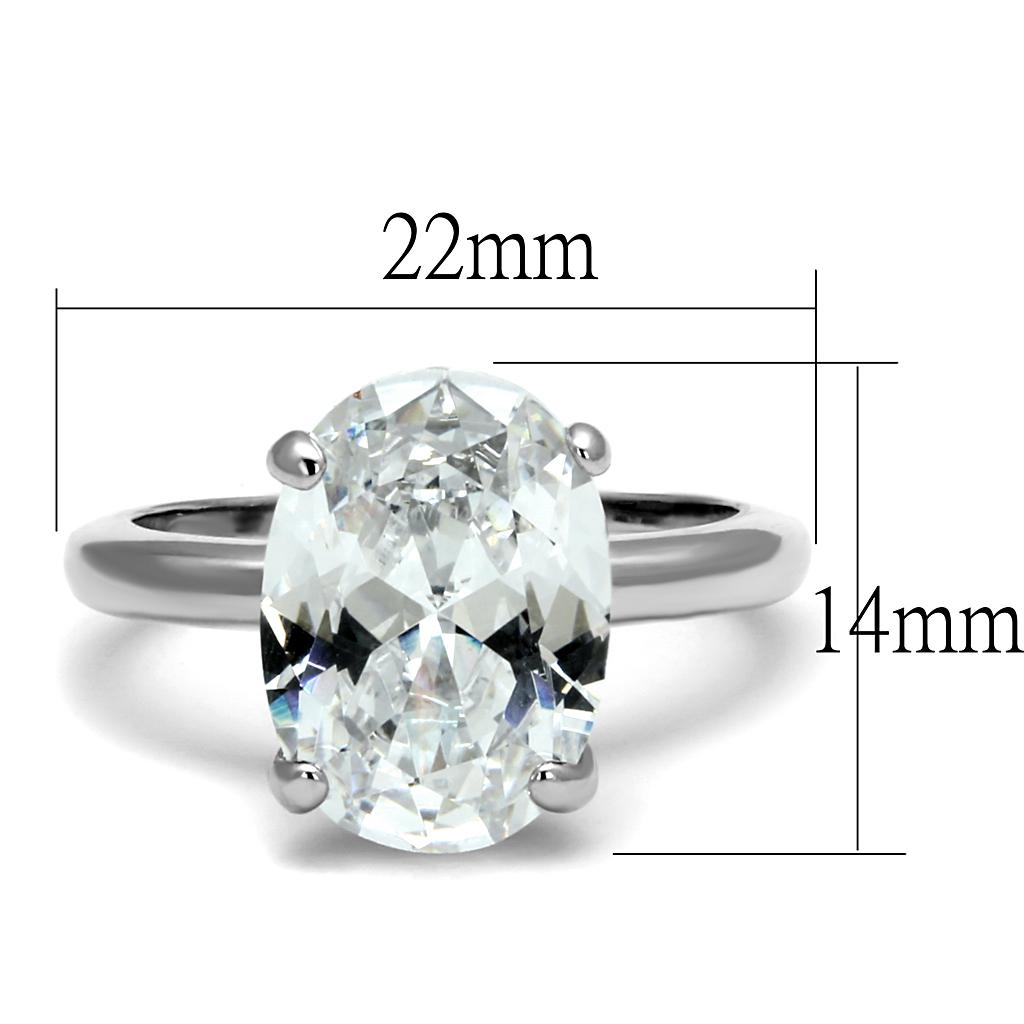 Rhodium Brass Ring with AAA Grade CZ in Clear