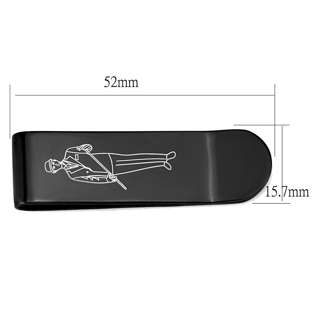 Ruthenium Brass Money clip with No Stone