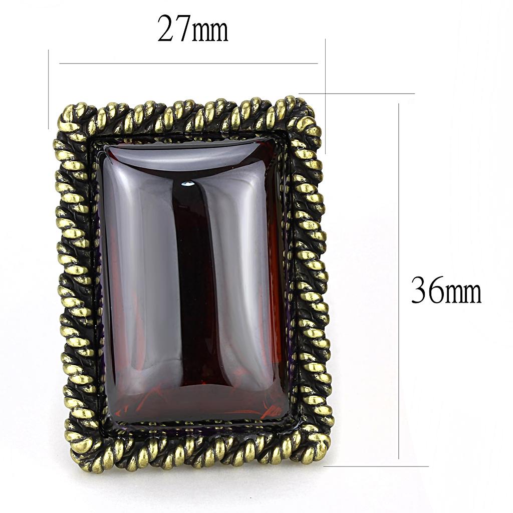 Antique Copper Brass Earrings with AAA Grade CZ in Garnet