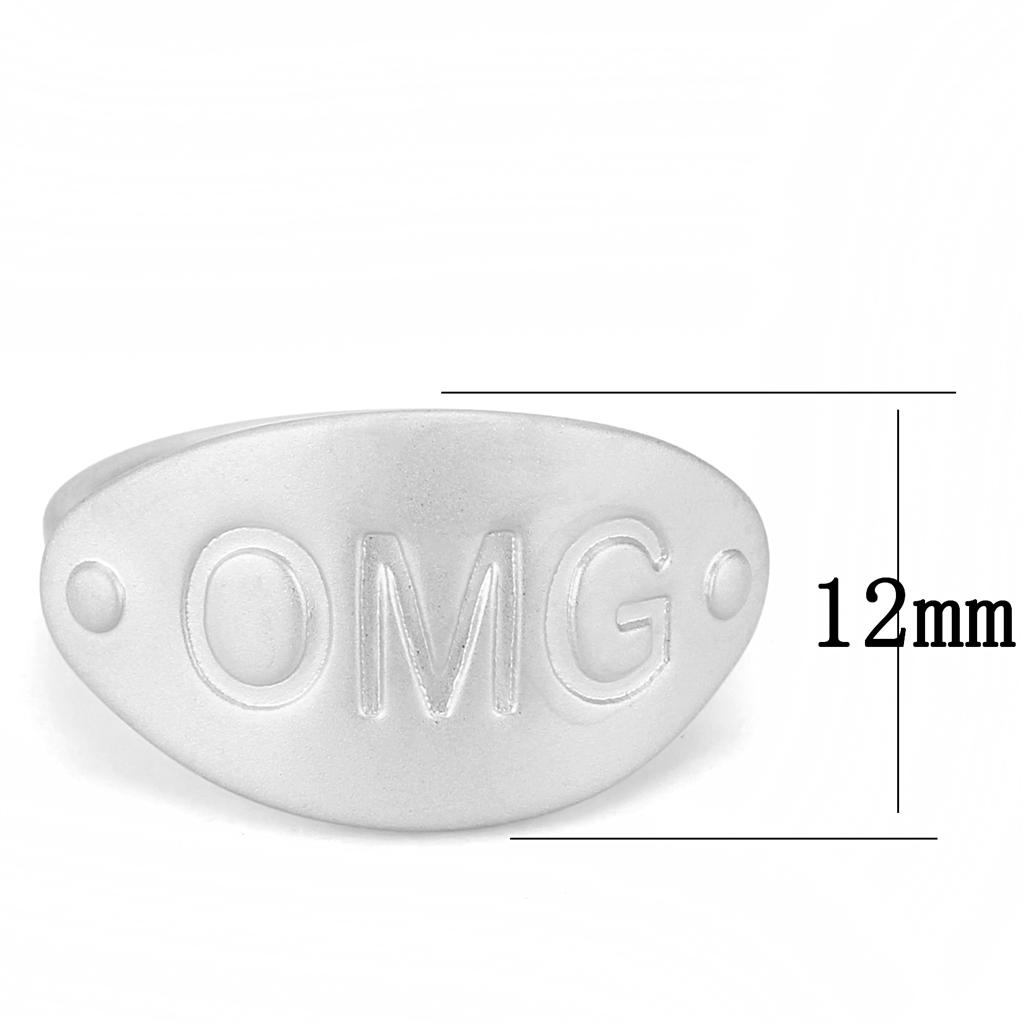 Matte Rhodium Brass Ring with No Stone