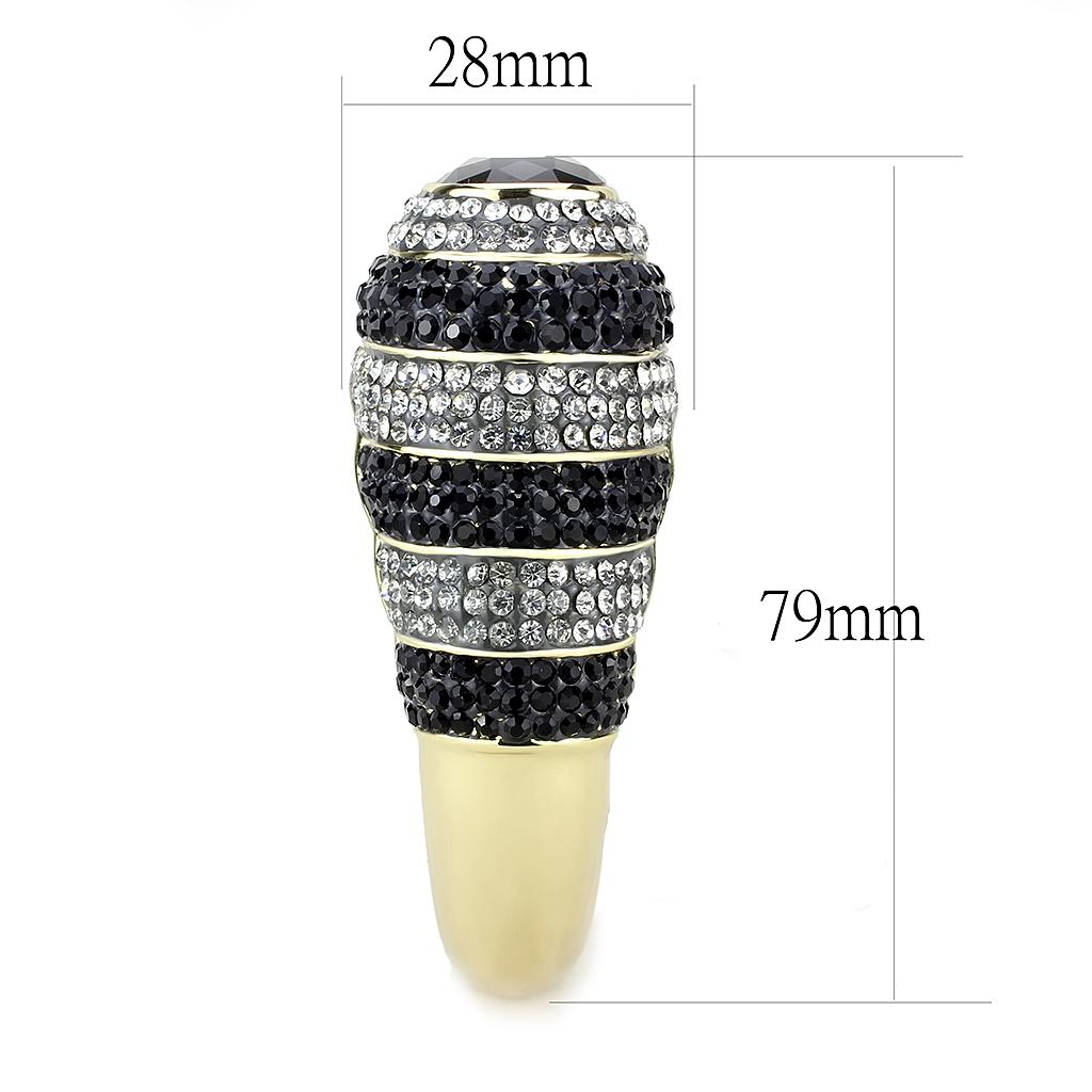 Gold Brass Bangle with Synthetic in Jet