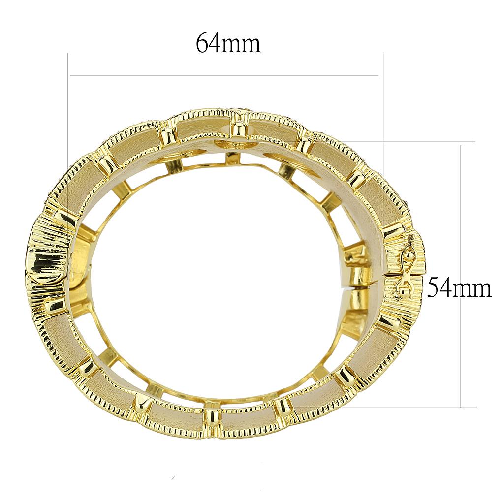 Gold Brass Bangle with Synthetic in White