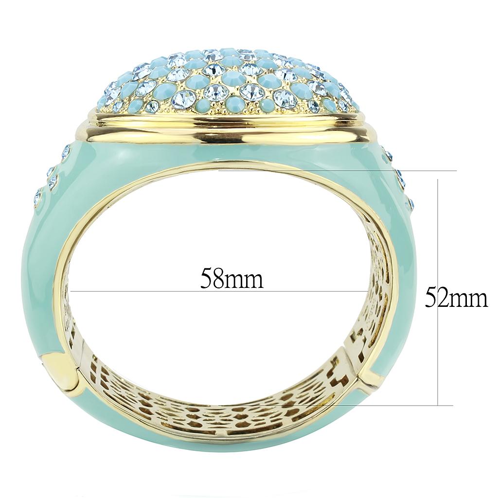 Gold Brass Bangle with Top Grade Crystal in Multi Color