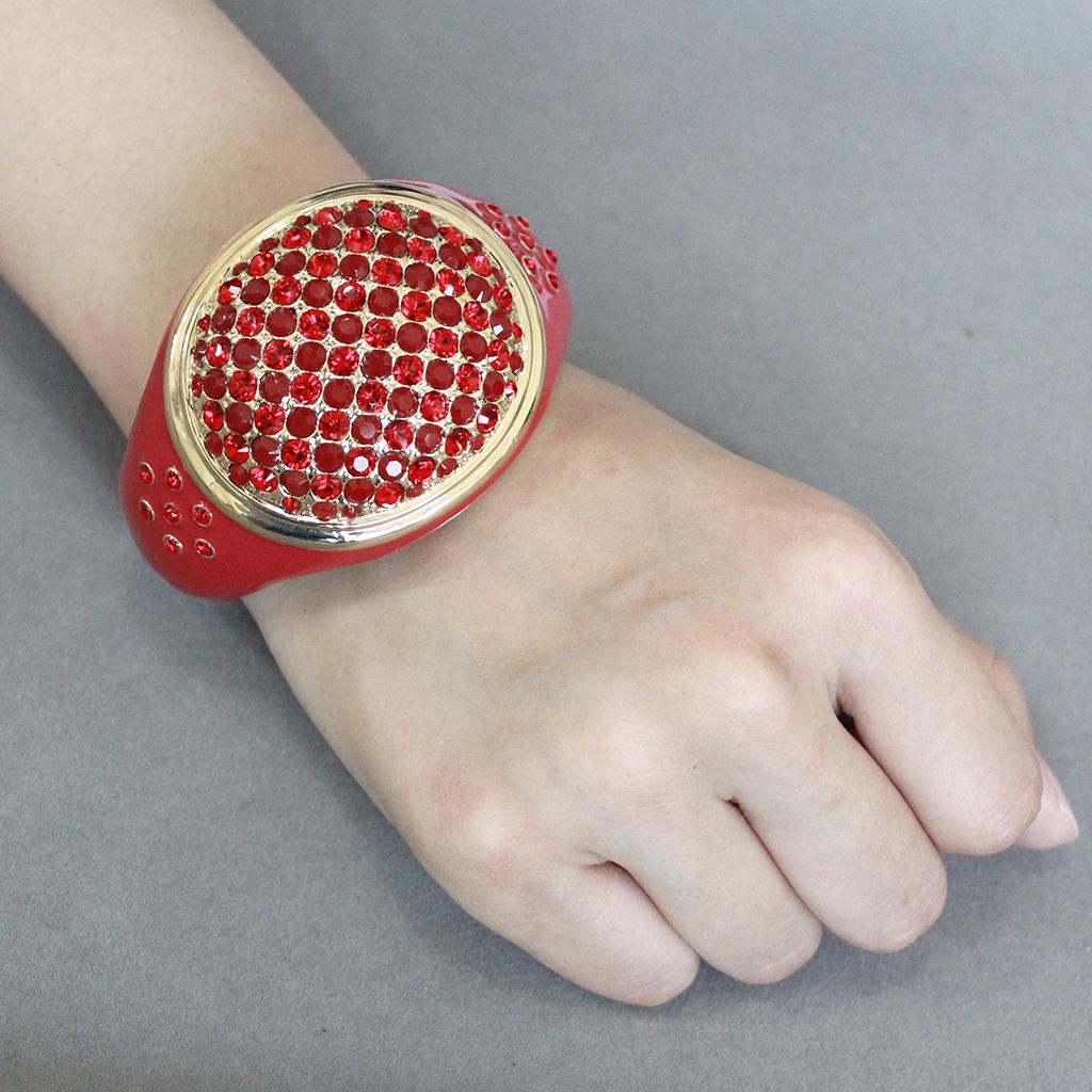 Gold Brass Bangle with Top Grade Crystal in Multi Color