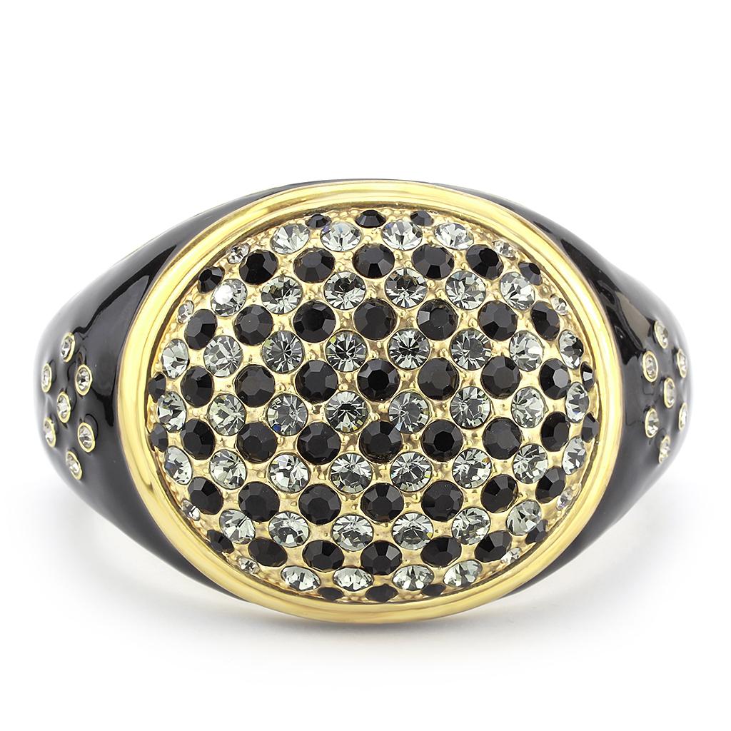 Gold Brass Bangle with Top Grade Crystal in Multi Color