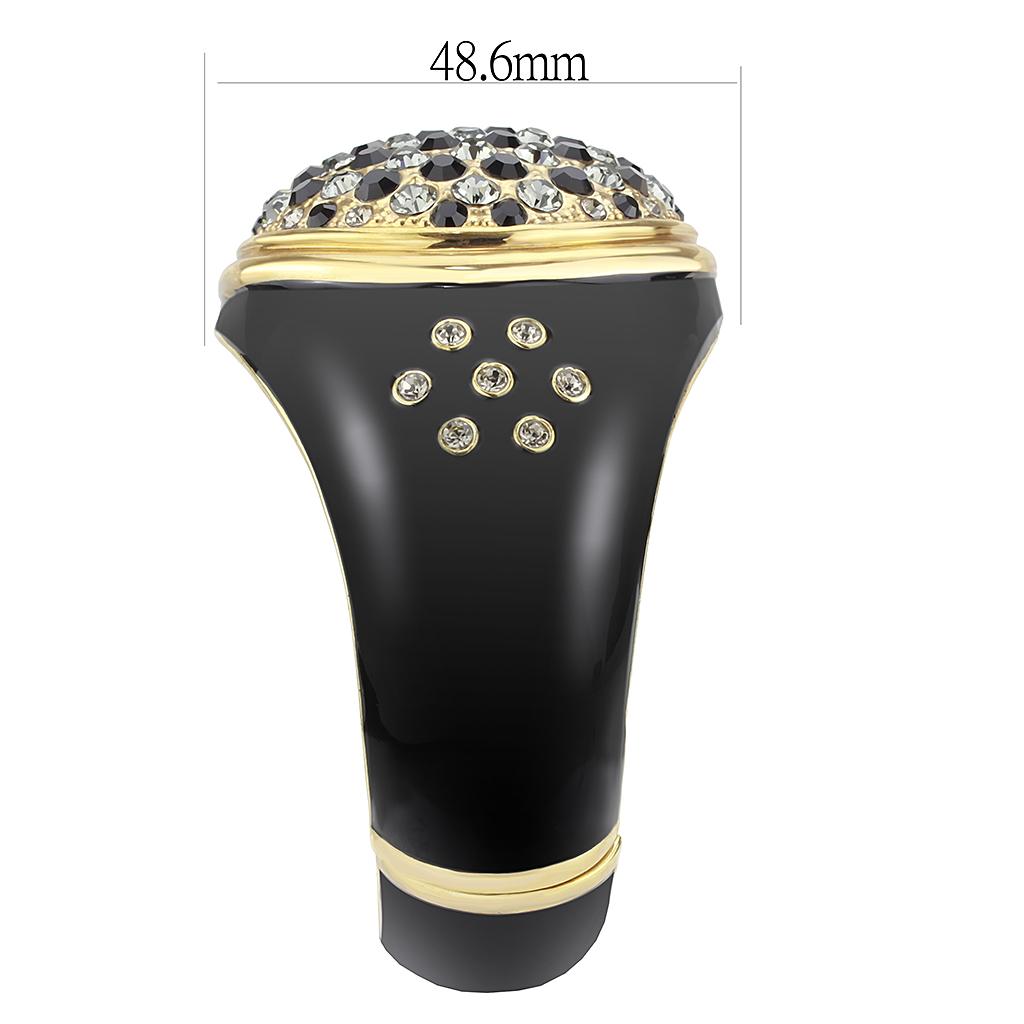 Gold Brass Bangle with Top Grade Crystal in Multi Color