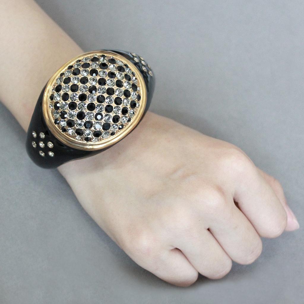 Gold Brass Bangle with Top Grade Crystal in Multi Color