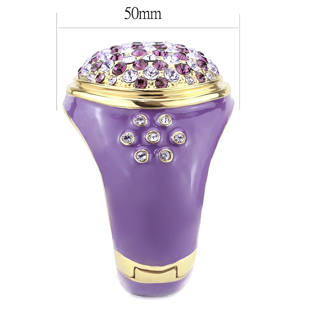 Gold Brass Bangle with Top Grade Crystal in Multi Color