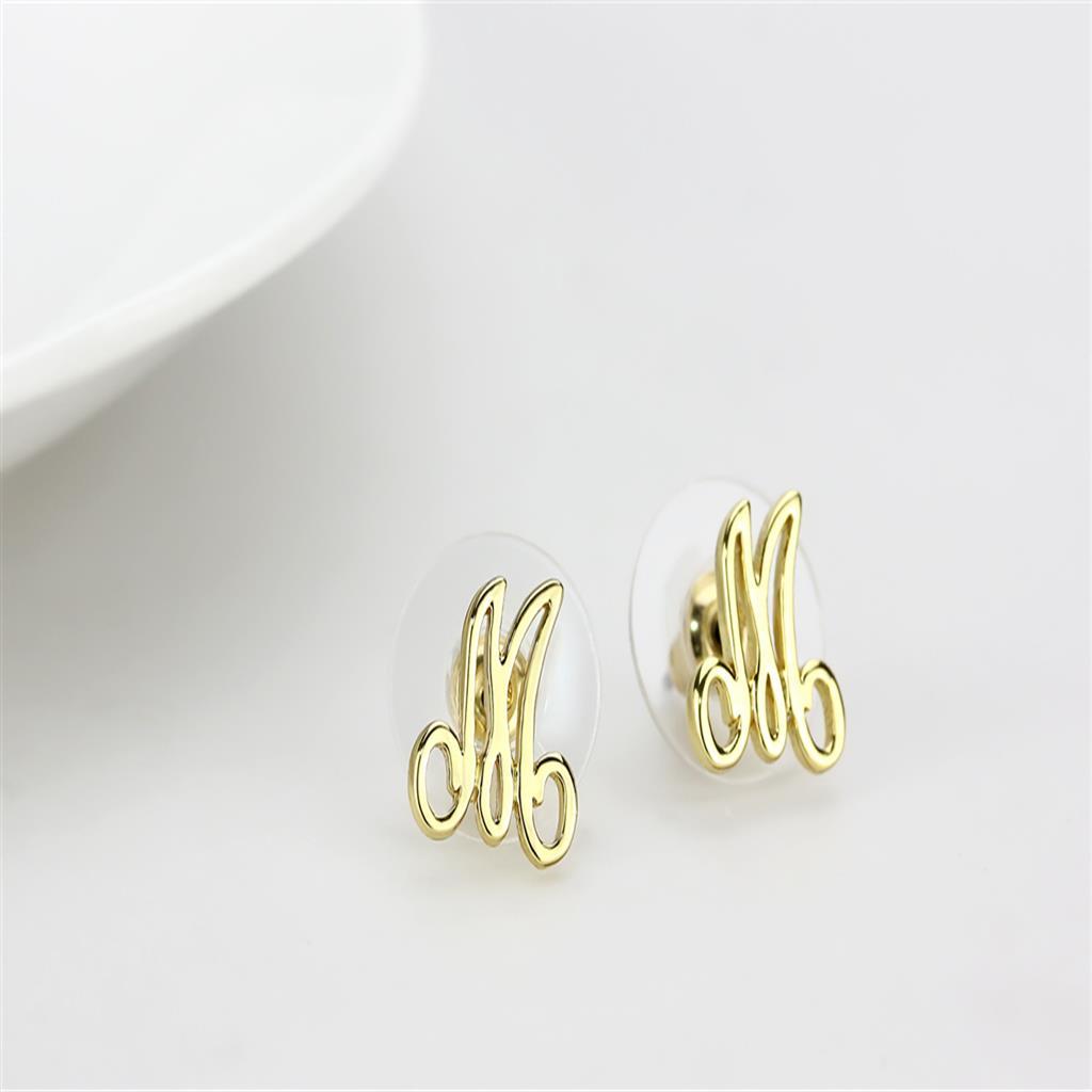 Flash Gold Brass Earrings with No Stone