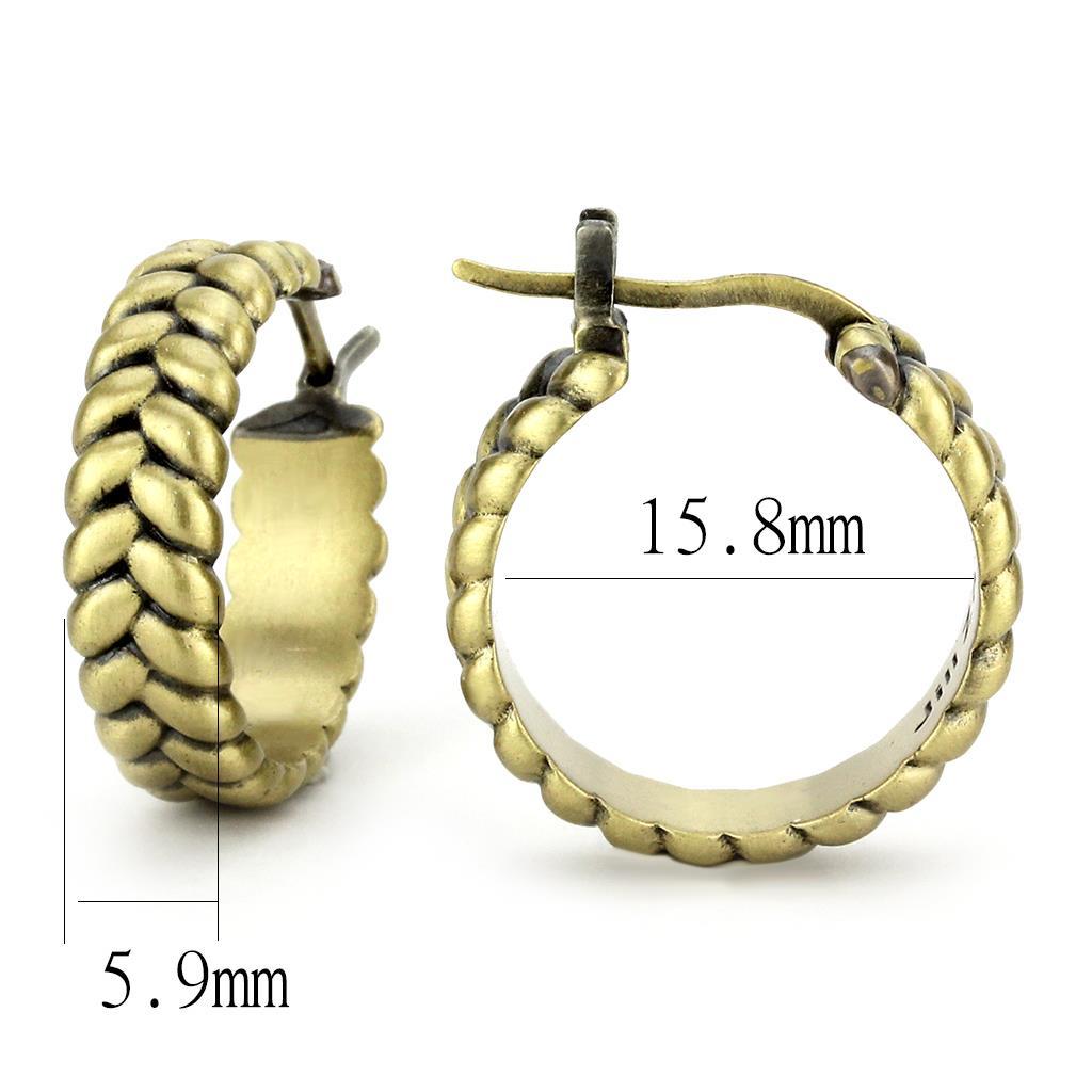 Antique Copper Brass Earrings with No Stone