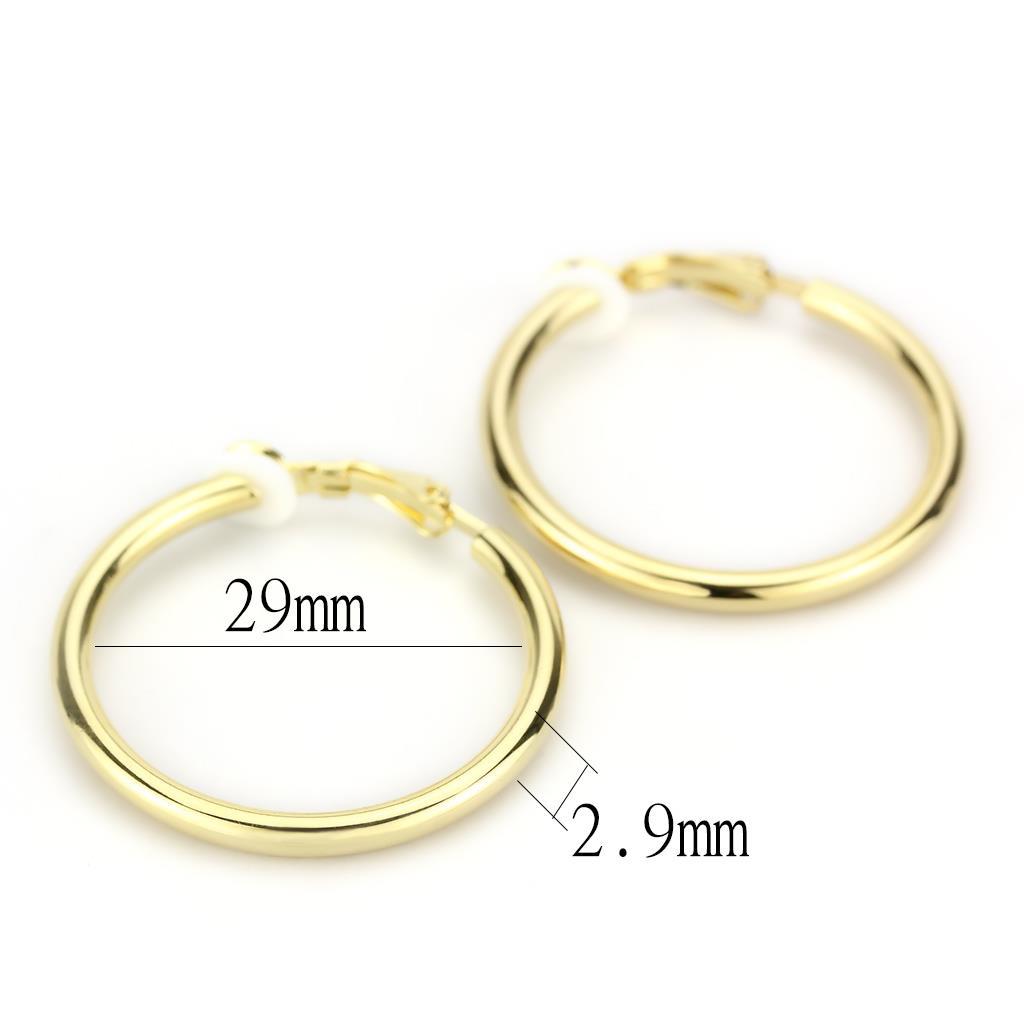 Gold Brass Earrings with No Stone
