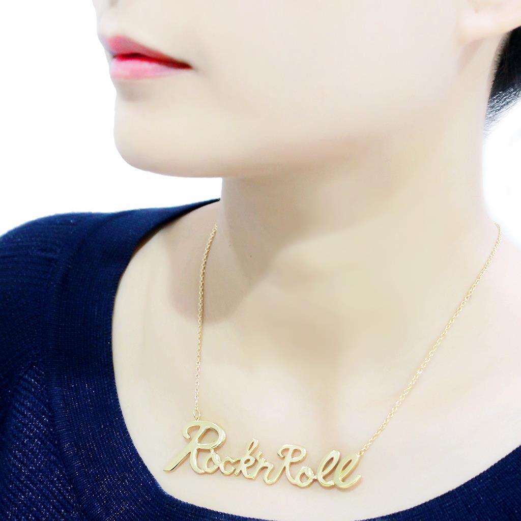 Flash Gold Brass Necklace with No Stone