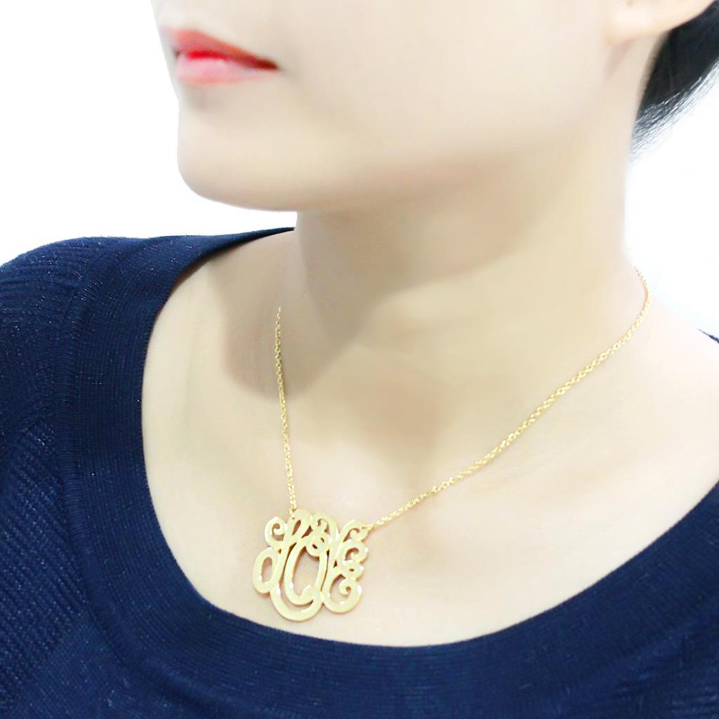 Rhodium Brass Necklace with No Stone