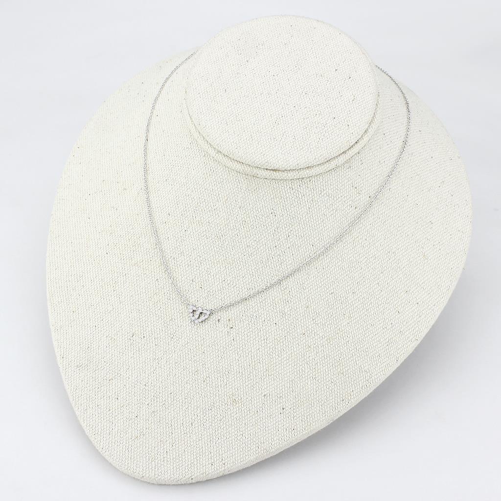 Rhodium Brass Necklace with Top Grade Crystal in Clear