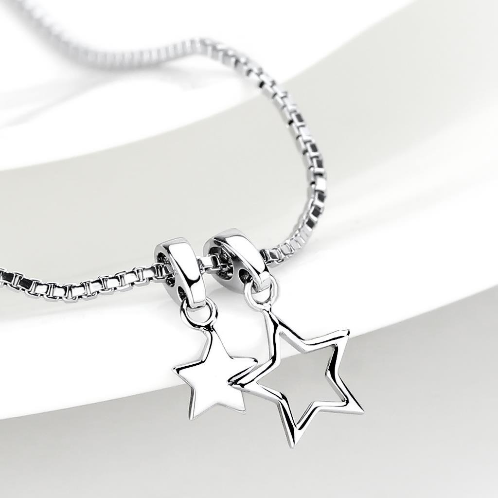 IP rhodium (PVD) Brass Chain Pendant with No Stone