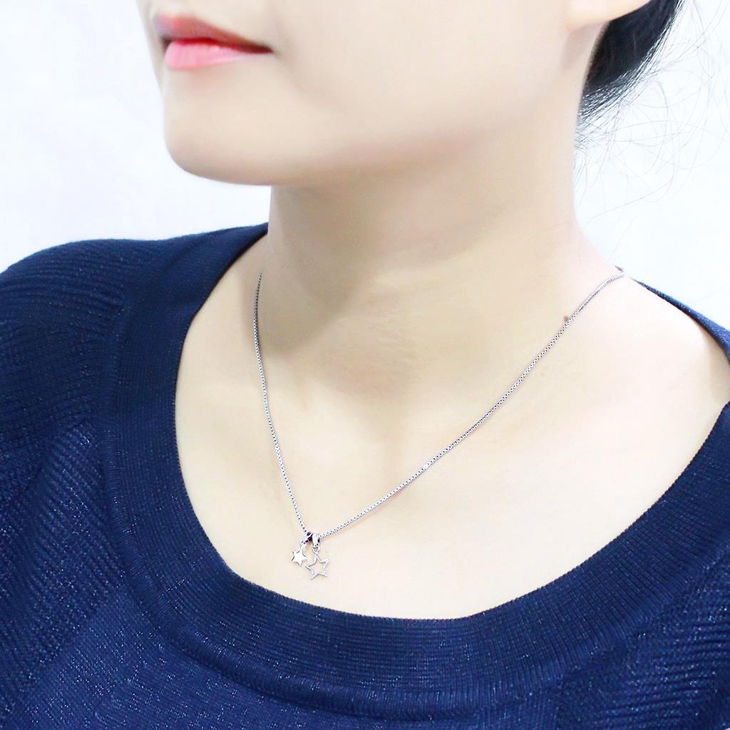 IP rhodium (PVD) Brass Chain Pendant with No Stone