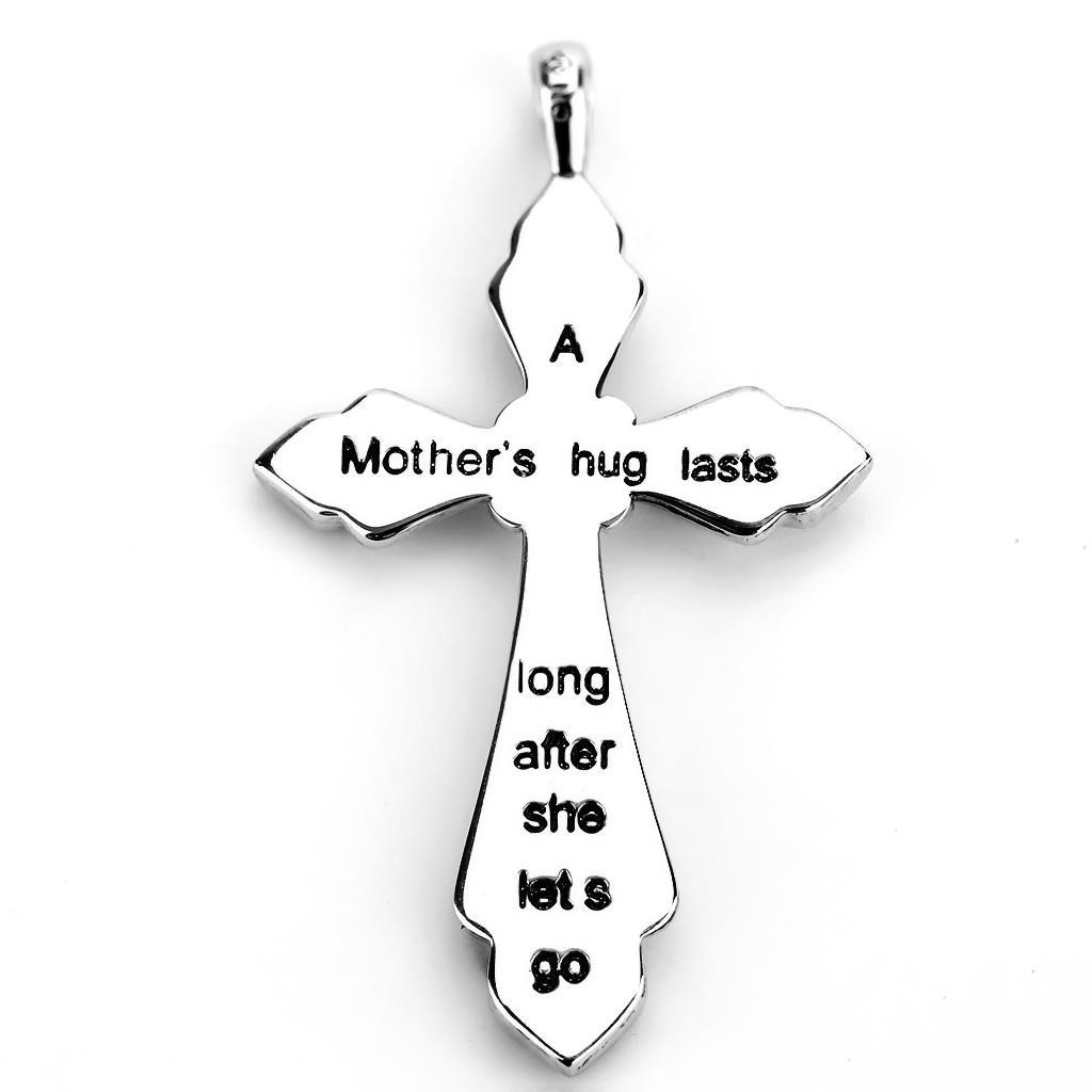 Imitation Rhodium Brass Chain Pendant with Top Grade Crystal in Clear