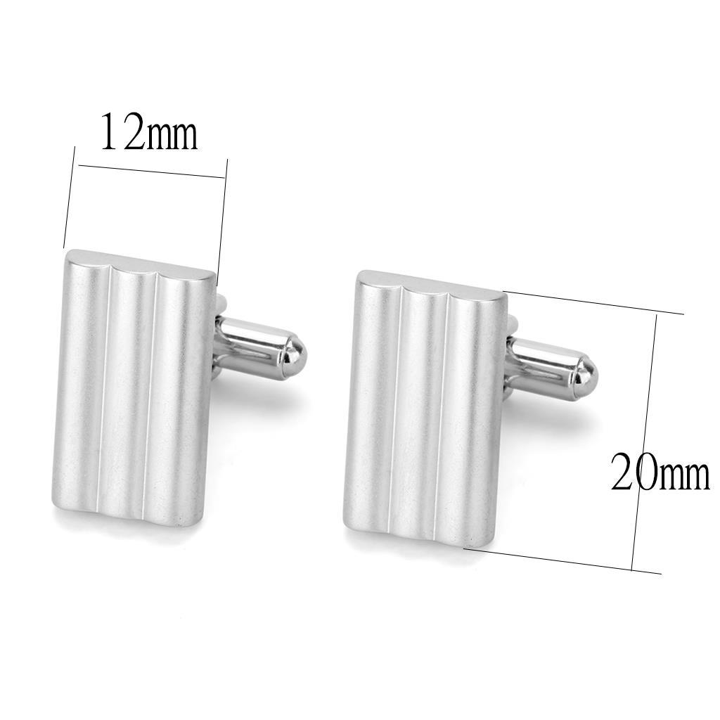 Matte Rhodium & Rhodium Brass Cufflink with No Stone