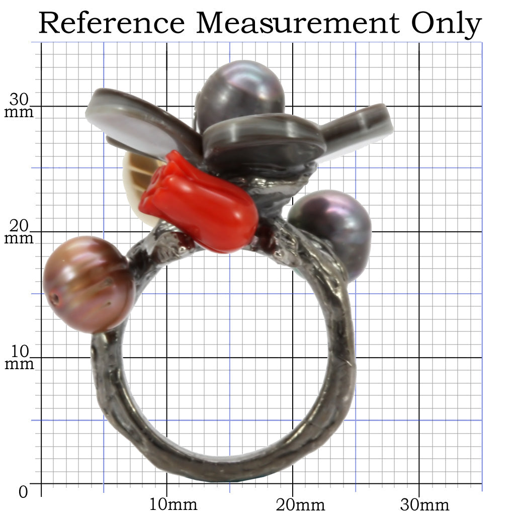 Antique Tone Brass Ring with Assorted in MultiColor