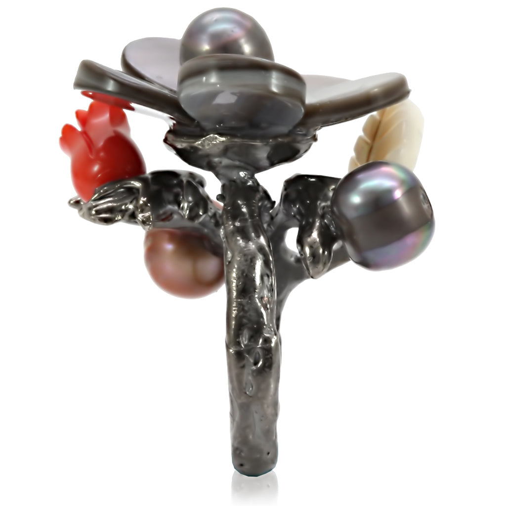 Antique Tone Brass Ring with Assorted in MultiColor